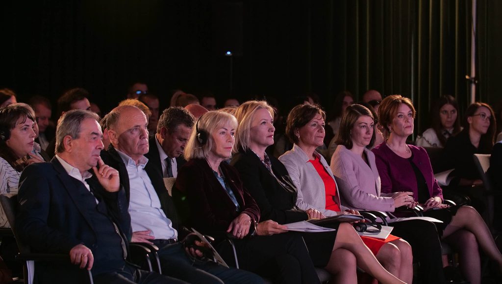 Delegates at a corporate meeting in Tirana