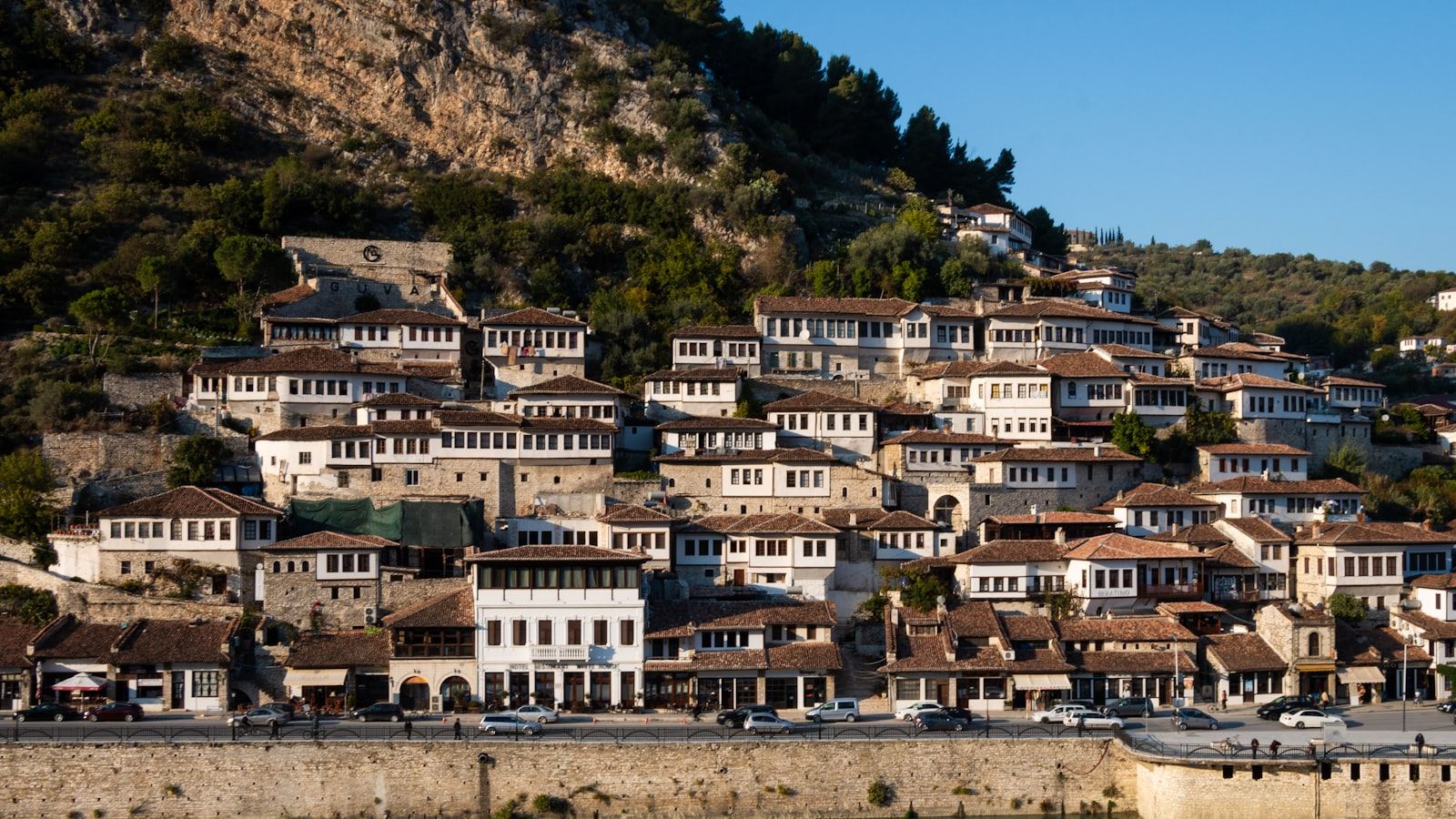 The Ottoman hillside houses of Berat, about two and a half hours from Tirana airport