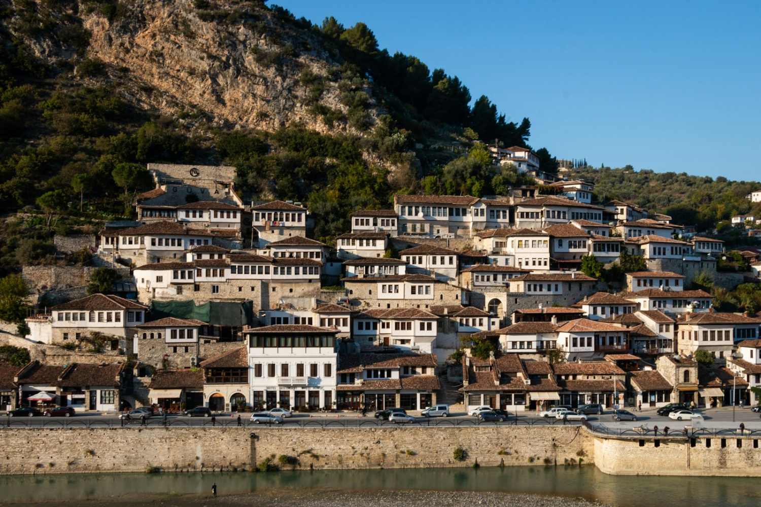 The hillside old town of Berat, Albania, known as the City of a Thousand Windows, a landmark backdrop for events